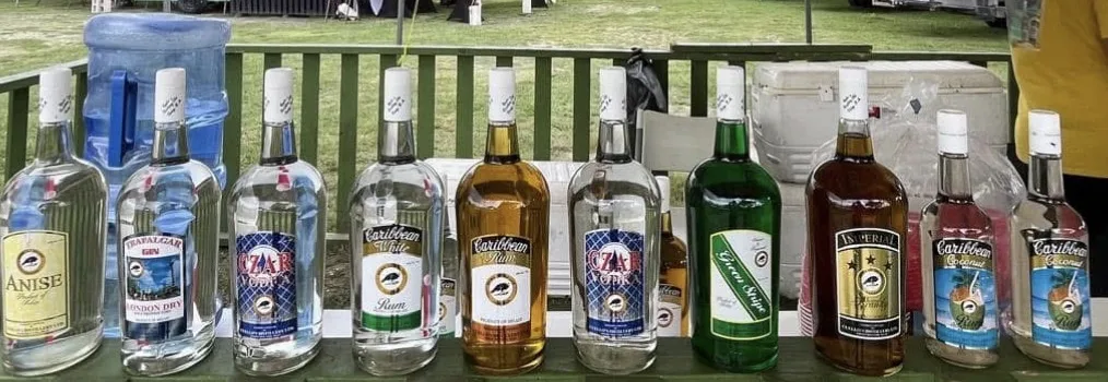 Cuello's product lineup displayed outdoors